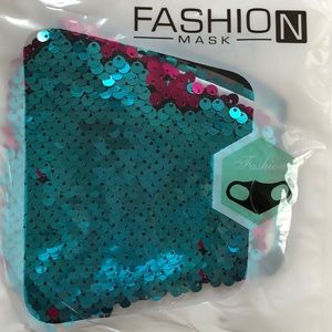 Sequined Reversible Face Mask with Adj Ear Loops